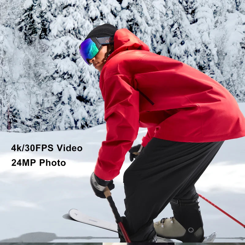 SUNSHINE 4K Camera Smart Ski Goggles, 24M Photo, Anti-Fog - Skyshot