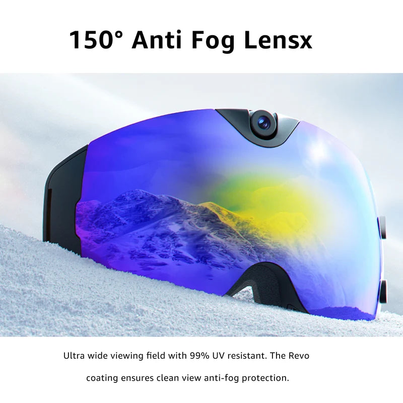 SUNSHINE 4K Camera Smart Ski Goggles, 24M Photo, Anti-Fog - Skyshot