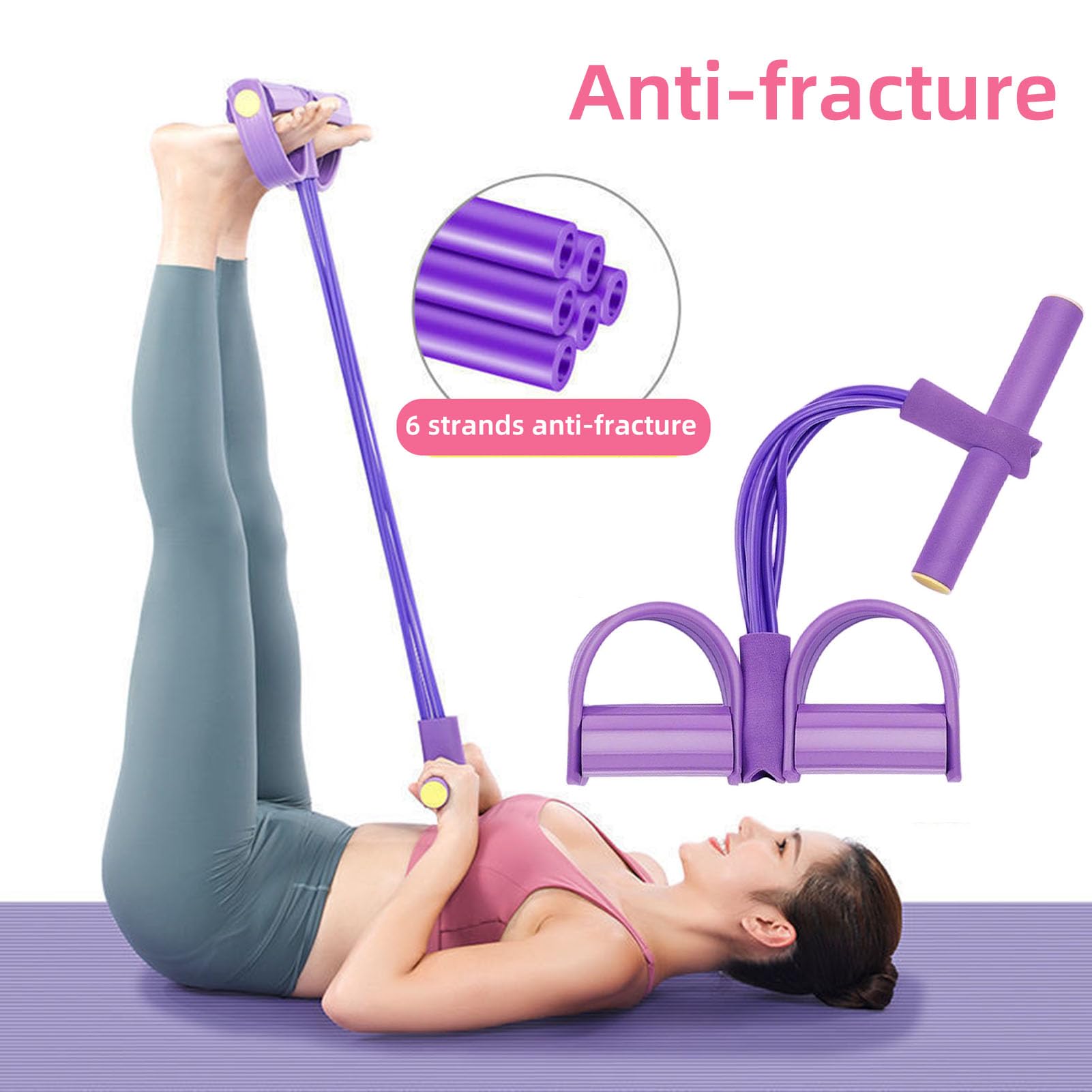 ⏰Limited-time ✨4 tube/6 tube/8 tube Resistance Band with Pedal 🎉Hot Sale 60%
