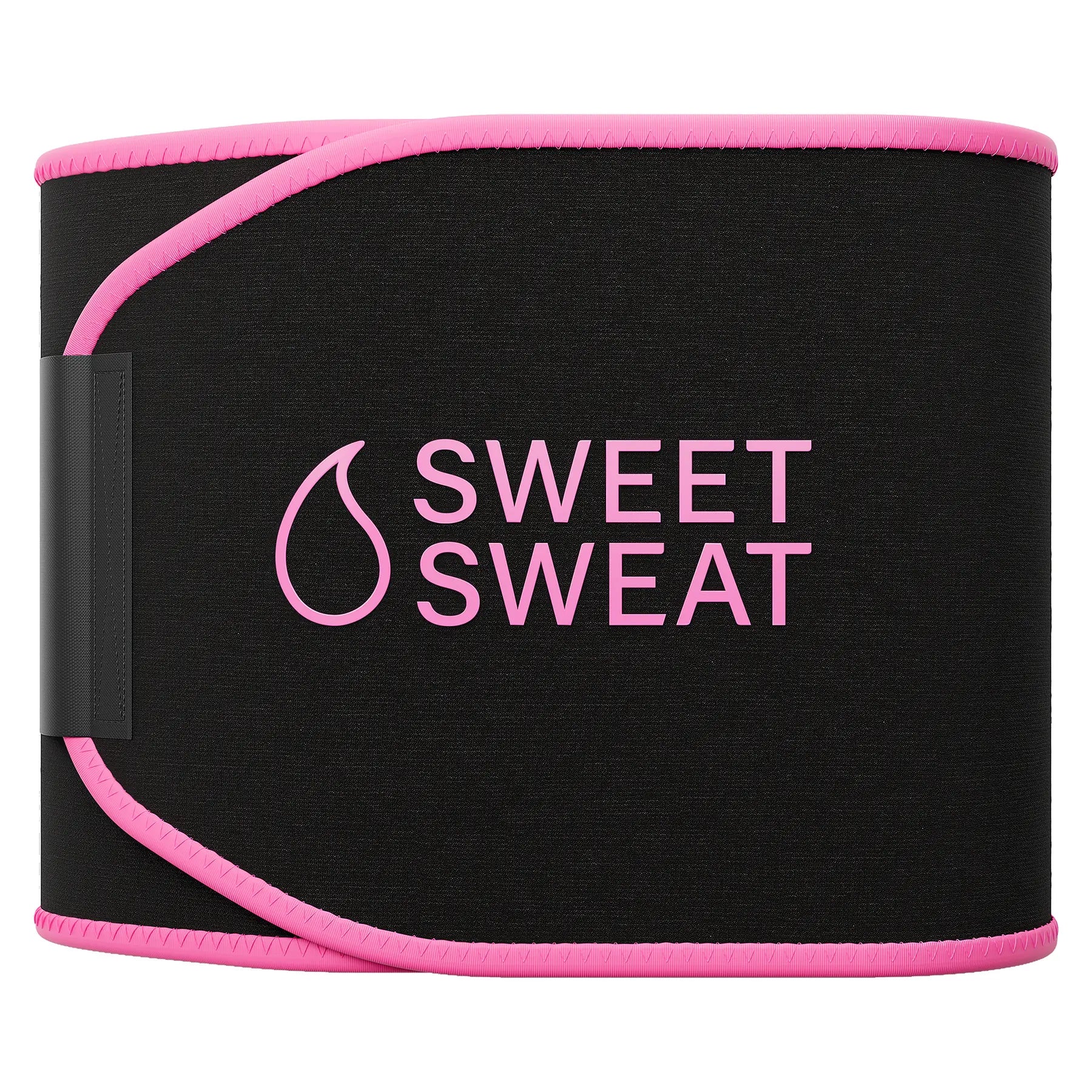 Sweet Sweat Ab Trainer for Women and Men - Sweat Band Waist Trainer Belt for High Intensity Training and Gym Workouts, 5 Adjustable Sizes - Black/pink